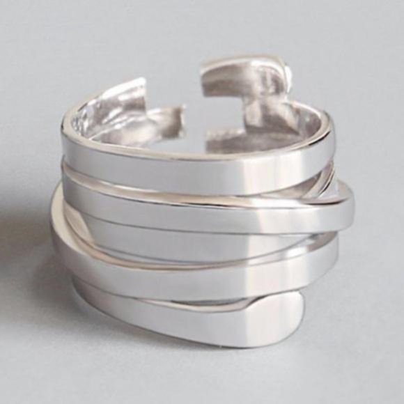 NEW 925 STERLING SILVER INFINITY ADJUSTABLE RING - Picture 1 of 4